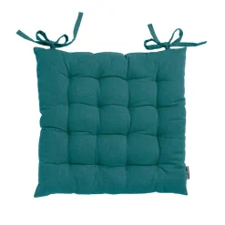EMINZA Coussin de chaise carré coton (40 x 40 cm) Pixel Bleu canard Hot