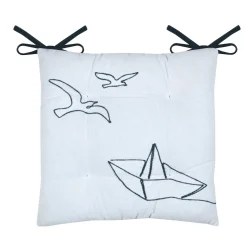 STOF Coussin de chaise carré coton (38 x 38 cm) Bordemer Blanc Best
