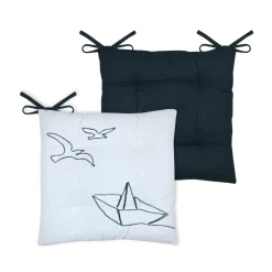 STOF Coussin de chaise carré coton (38 x 38 cm) Bordemer Blanc Best