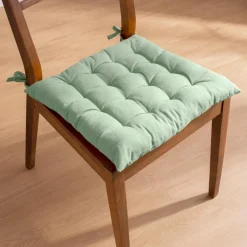 EMINZA Coussin de chaise carré coton (40 x 40 cm) Pixel Vert menthe Clearance