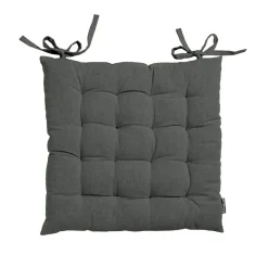 EMINZA Coussin de chaise carré coton (40 x 40 cm) Pixel Gris Anthracite Clearance