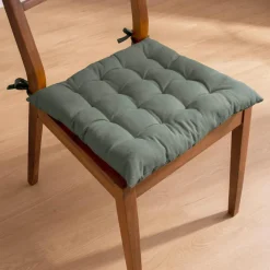 EMINZA Coussin de chaise carré coton (40 x 40 cm) Pixel Vert kaki New
