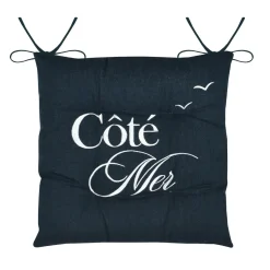 STOF Coussin de chaise carrée coton (38x38 cm) Bordemer Bleu marine Sale