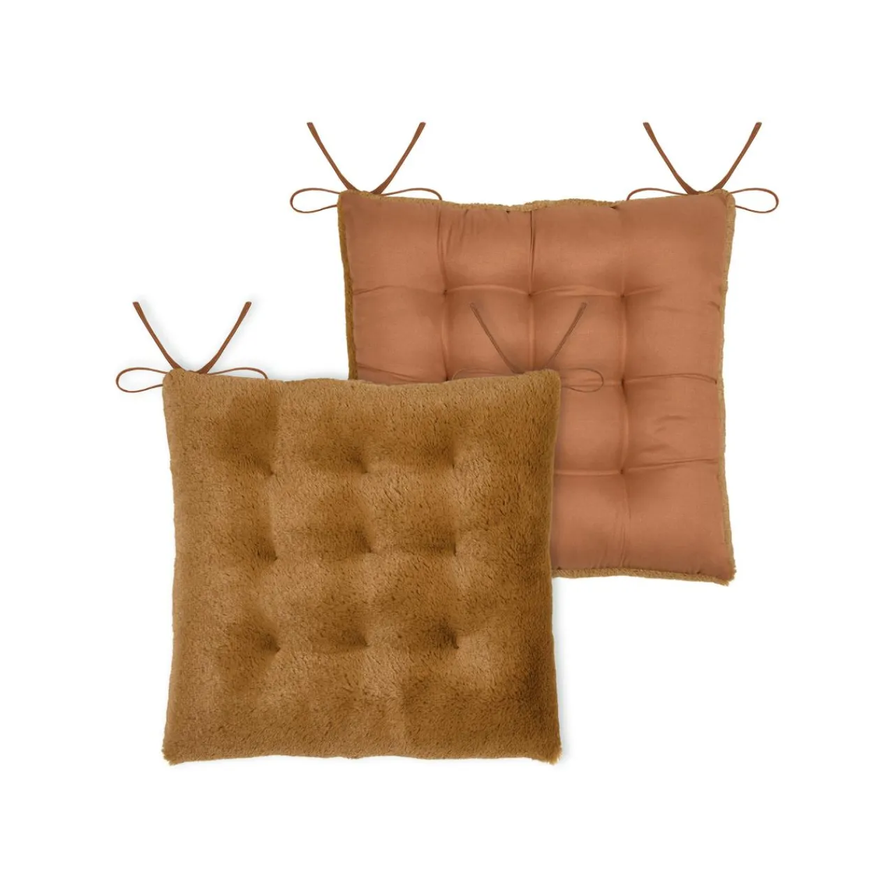 STOF Coussin de chaise carré fausse fourrure (40 x 40 cm) Asgard Camel Outlet