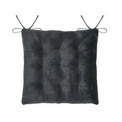 STOF Coussin de chaise carré fausse fourrure (40 x 40 cm) Asgard Gris carbone Gris foncé New