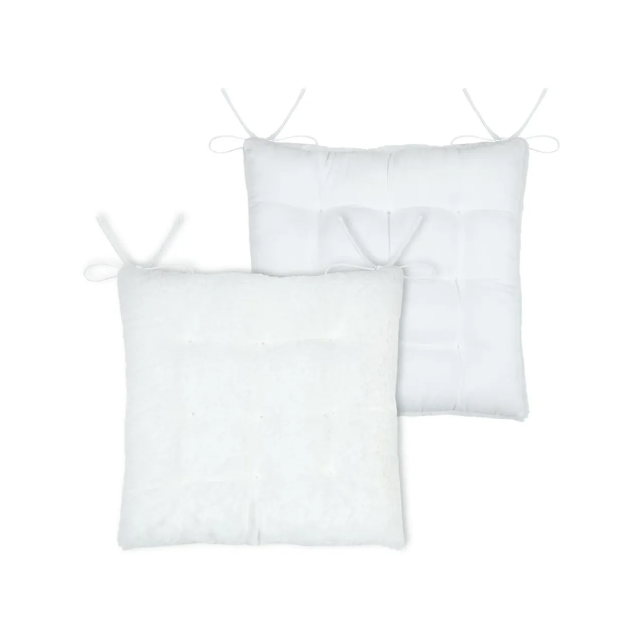 STOF Coussin de chaise carré fausse fourrure (40 x 40 cm) Asgard Blanc Hot