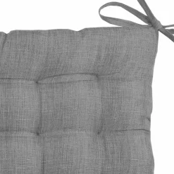 LOVELY CASA Coussin de chaise carré 16 points (40 x 40 cm) Béa Anthracite Gris foncé New