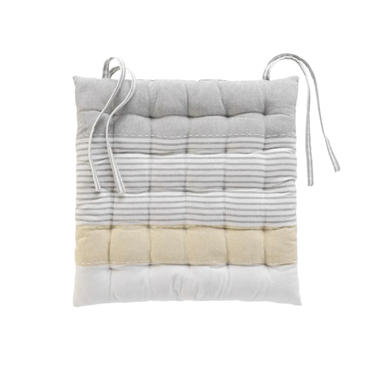 douceur d'intu017drieur Coussin de chaise carré polycoton (38 x 38 cm) Iliade Gris New
