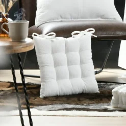 STOF Coussin de chaise carré velours (38 x 38 cm) Dandy Ecru Hot