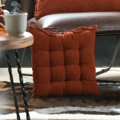 STOF Coussin de chaise carré velours (38 x 38 cm) Dandy Terracotta Outlet