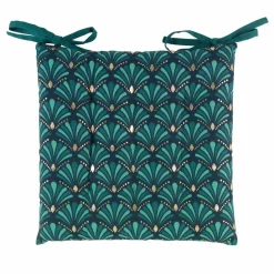 DOUCEUR D'INTERIEUR Coussin de chaise carré (40 x 40 cm) Artchic Bleu canard Discount