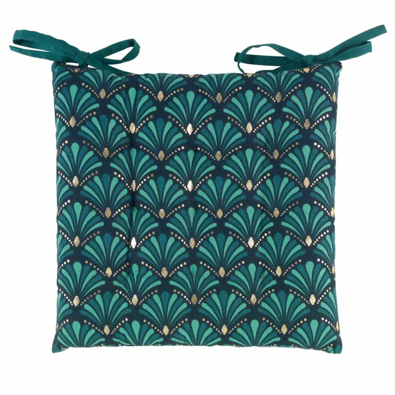 DOUCEUR D'INTERIEUR Coussin de chaise carré (40 x 40 cm) Artchic Bleu canard Discount