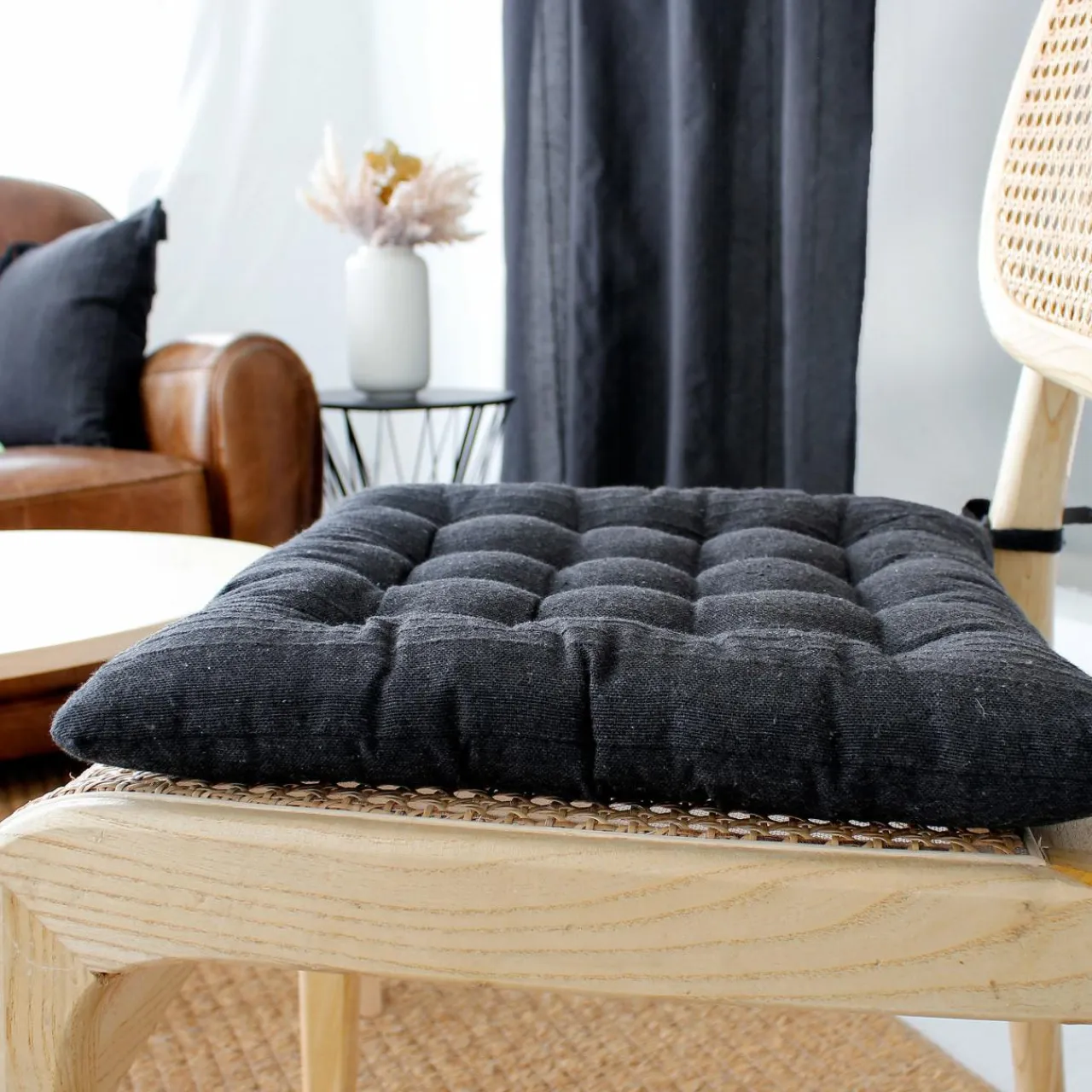 ENJOY HOME Coussin de chaise carré (38 x 38 cm) Bombay Gris Anthracite Online
