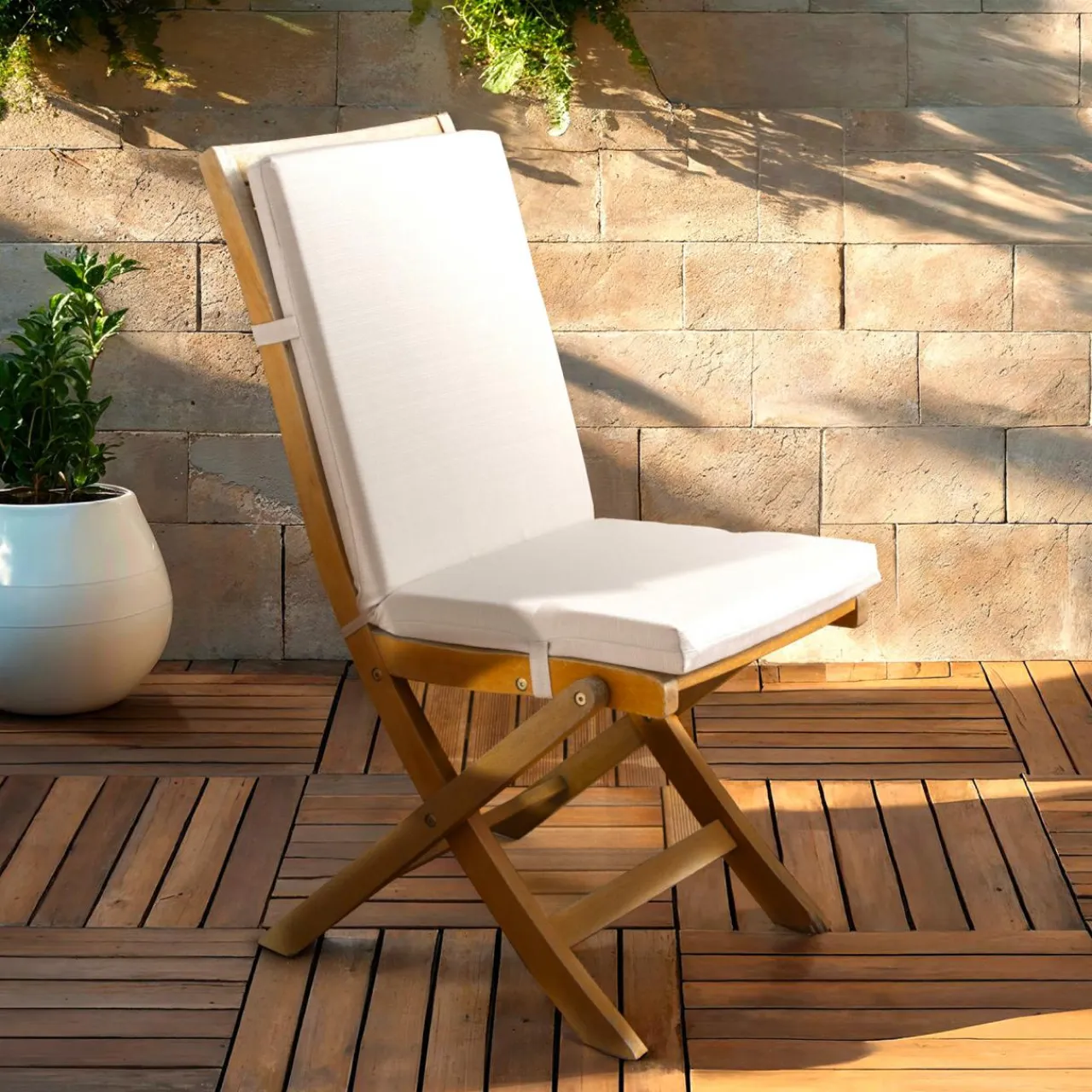 EMINZA Coussin de chaise extérieur avec dossier (90 x 40 cm) Sunset Ecru Hot
