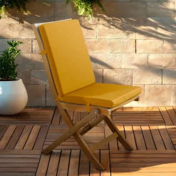 EMINZA Coussin de chaise extérieur avec dossier (90 x 40 cm) Sunset Jaune moutarde New