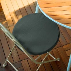 EMINZA Coussin de chaise extérieur rond (40 cm) Sunset Gris Anthracite Discount