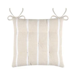 EMINZA Coussin de chaise extérieur toile de coton (40 x 40 cm) Ocealys Blanc Hot