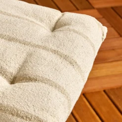 EMINZA Coussin de chaise extérieur toile de coton (40 x 40 cm) Ocealys Beige