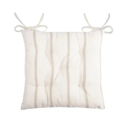 EMINZA Coussin de chaise extérieur toile de coton (40 x 40 cm) Ocealys Beige
