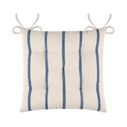 EMINZA Coussin de chaise extérieur toile de coton (40 x 40 cm) Ocealys Bleu marine New