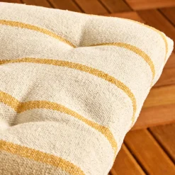EMINZA Coussin de chaise extérieur toile de coton (40 x 40 cm) Ocealys Jaune moutarde Hot