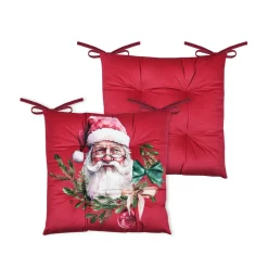 STOF Coussin de chaise Noël carré velours (38 x 38 cm) Harold Rouge New