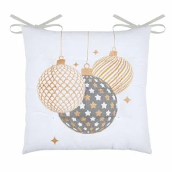STOF Coussin de chaise Noël carré (38 x 38 cm) Sibérie Blanc Sale