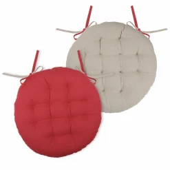 LOVELY CASA Coussin de chaise rond (38 cm) Duo Rouge Clearance