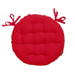 EMINZA Coussin de chaise rond coton (40 cm) Pixel Rouge Outlet