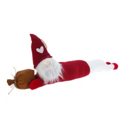 KOOPMAN Coussin de Noël bas de porte (82 x 20 cm) Lutin pantalon Blanc Rouge Best