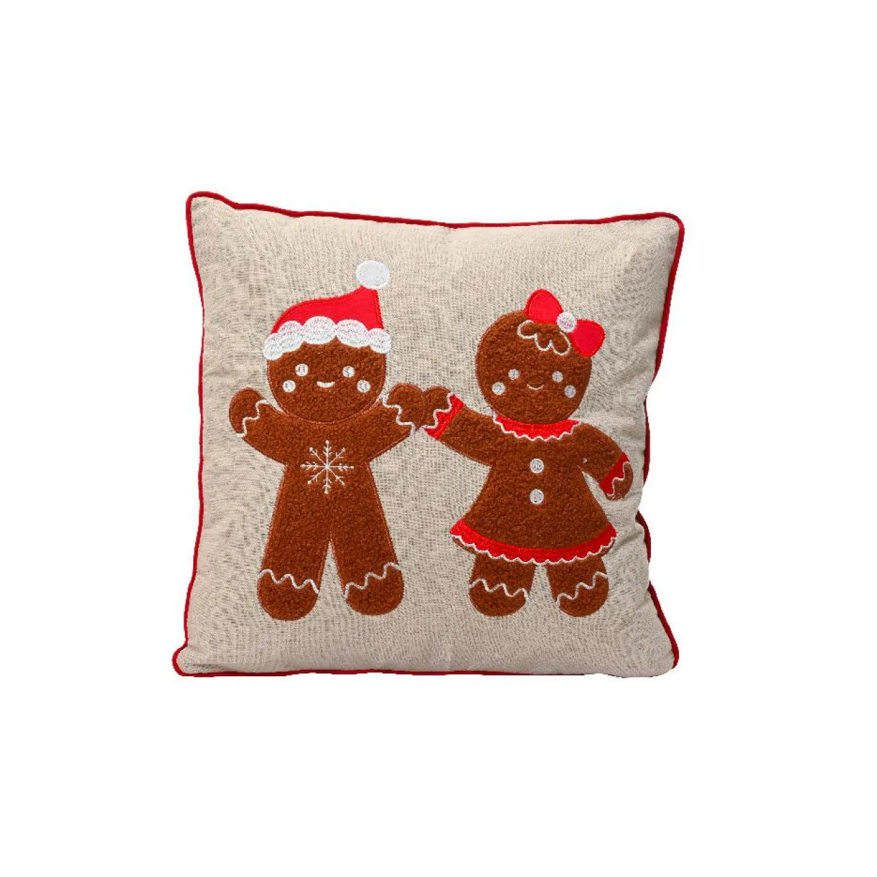 KAEMINGK Coussin de Noël carré coton (45 x 45 cm) Bonhomme Rouge New