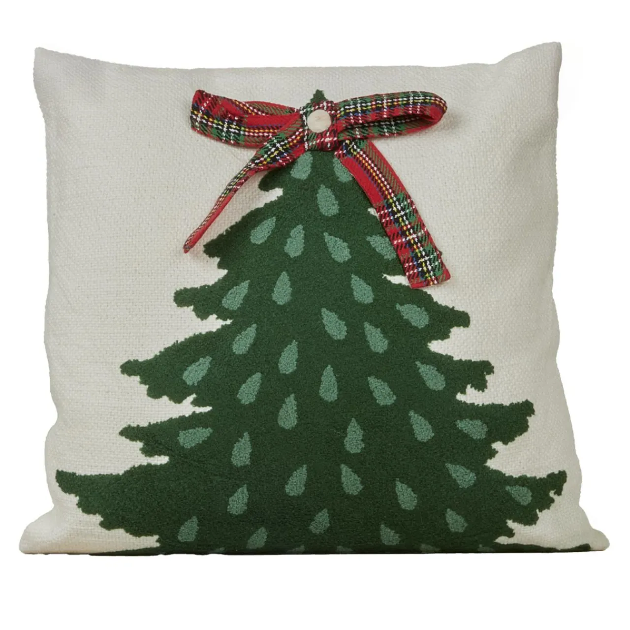 KAEMINGK Coussin de Noël carré coton (45 x 45 cm) Sapin Tartan Rouge Vert New