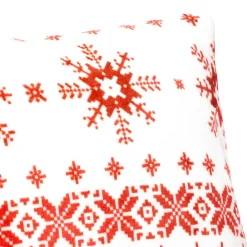 JJA Coussin de Noël carré (40 x 40 cm) Flocons de neige et blanc Rouge Outlet