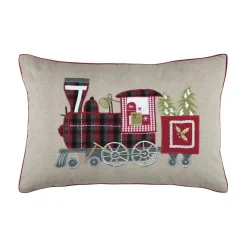 STOF Coussin de Noël rectangulaire coton (40 x 60 cm) Réveillon Locomotive Taupe Outlet