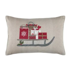 STOF Coussin de Noël rectangulaire coton (40 x 60 cm) Réveillon cadeaux Taupe Online