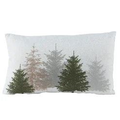 KAEMINGK Coussin de Noël rectangulaire (30 x 50 cm) Forêt de sapins Gris Outlet