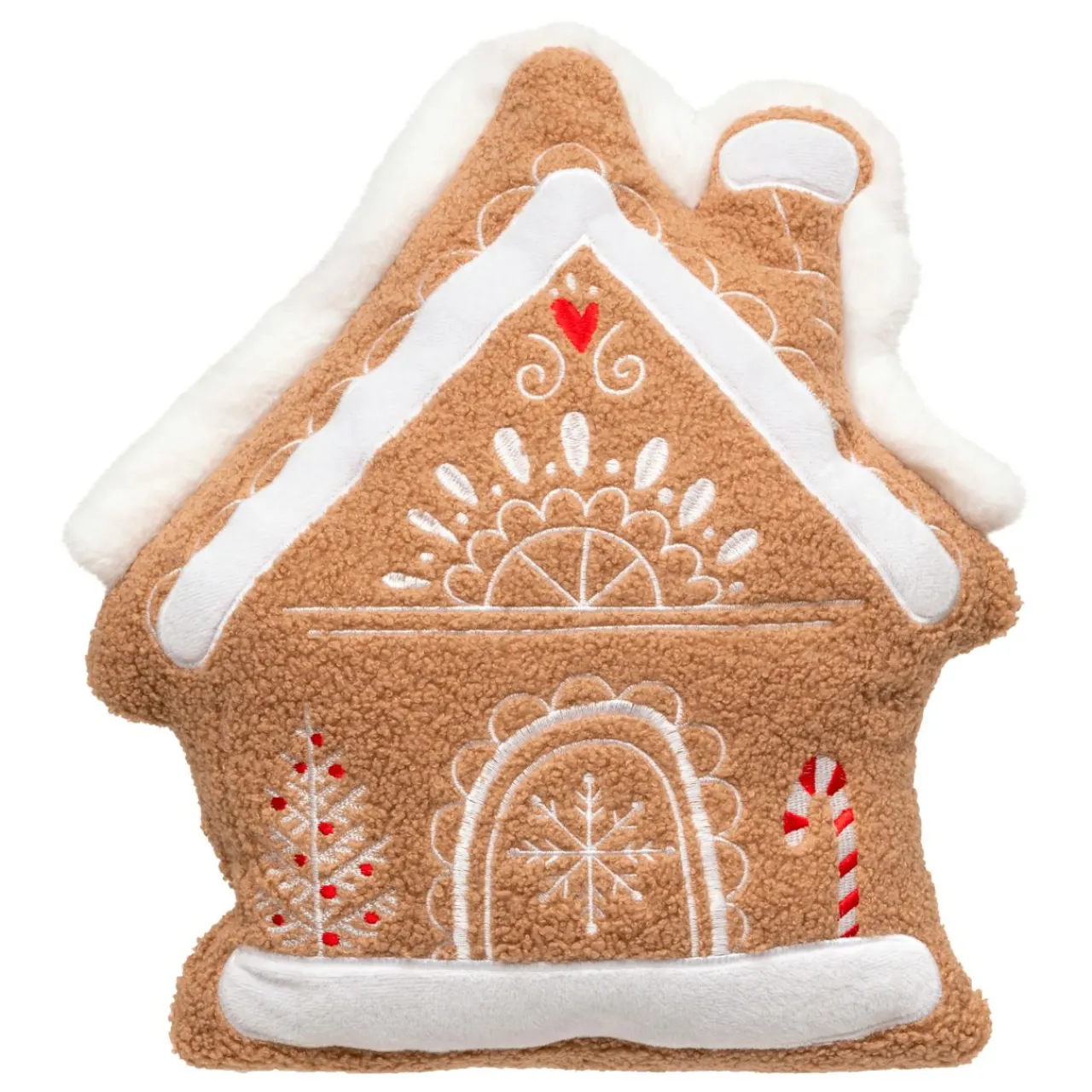 JJA Coussin de Noël (40 x 35 cm) Maison Pain d'épices Marron clair New