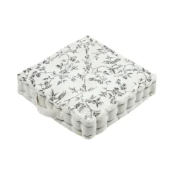 STOF Coussin de sol carré coton bas (45 x 45 cm) Clarine Ecru