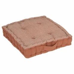 ATMOSPHERA Coussin de sol carré coton (40 x 40 cm) Otto Terracotta