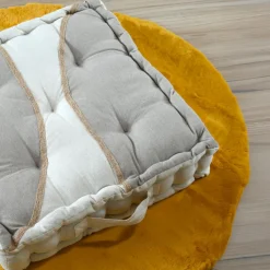 STOF Coussin de sol coton (45 x 45 cm) Blokken Gris Best