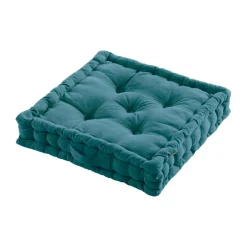 EMINZA Coussin de sol coton (50 x 50 cm) Pixel Bleu canard Sale