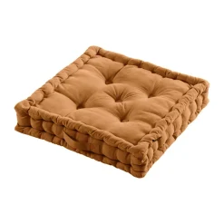 EMINZA Coussin de sol coton (50 x 50 cm) Pixel Camel New