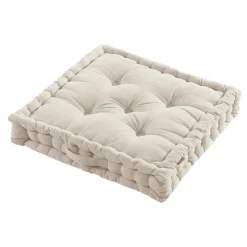 EMINZA Coussin de sol coton (60 x 60 cm) Pixel Beige New