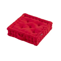 EMINZA Coussin de sol coton (40 x 40 cm) Pixel Rouge
