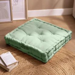 EMINZA Coussin de sol coton (60 x 60 cm) Pixel Vert menthe Outlet