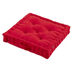 EMINZA Coussin de sol coton (60 x 60 cm) Pixel Rouge Best
