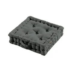 EMINZA Coussin de sol coton (40 x 40 cm) Pixel Gris Anthracite Outlet
