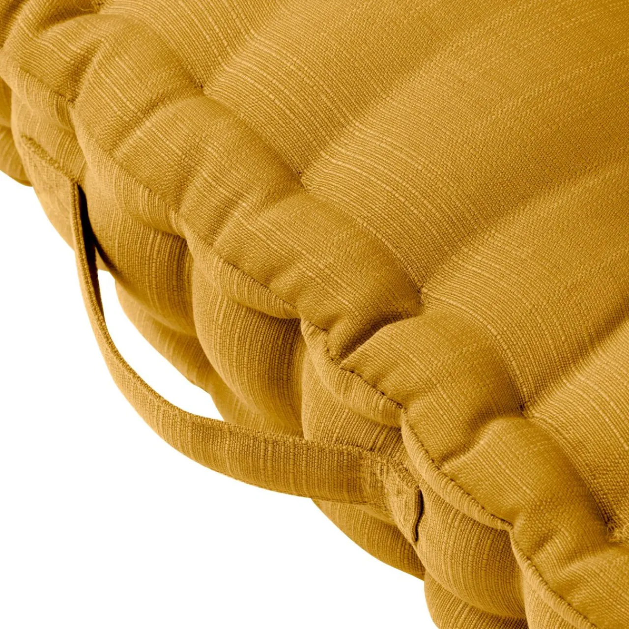 EMINZA Coussin de sol extérieur capitonné (50 x 50 cm) Sunset Jaune moutarde Discount