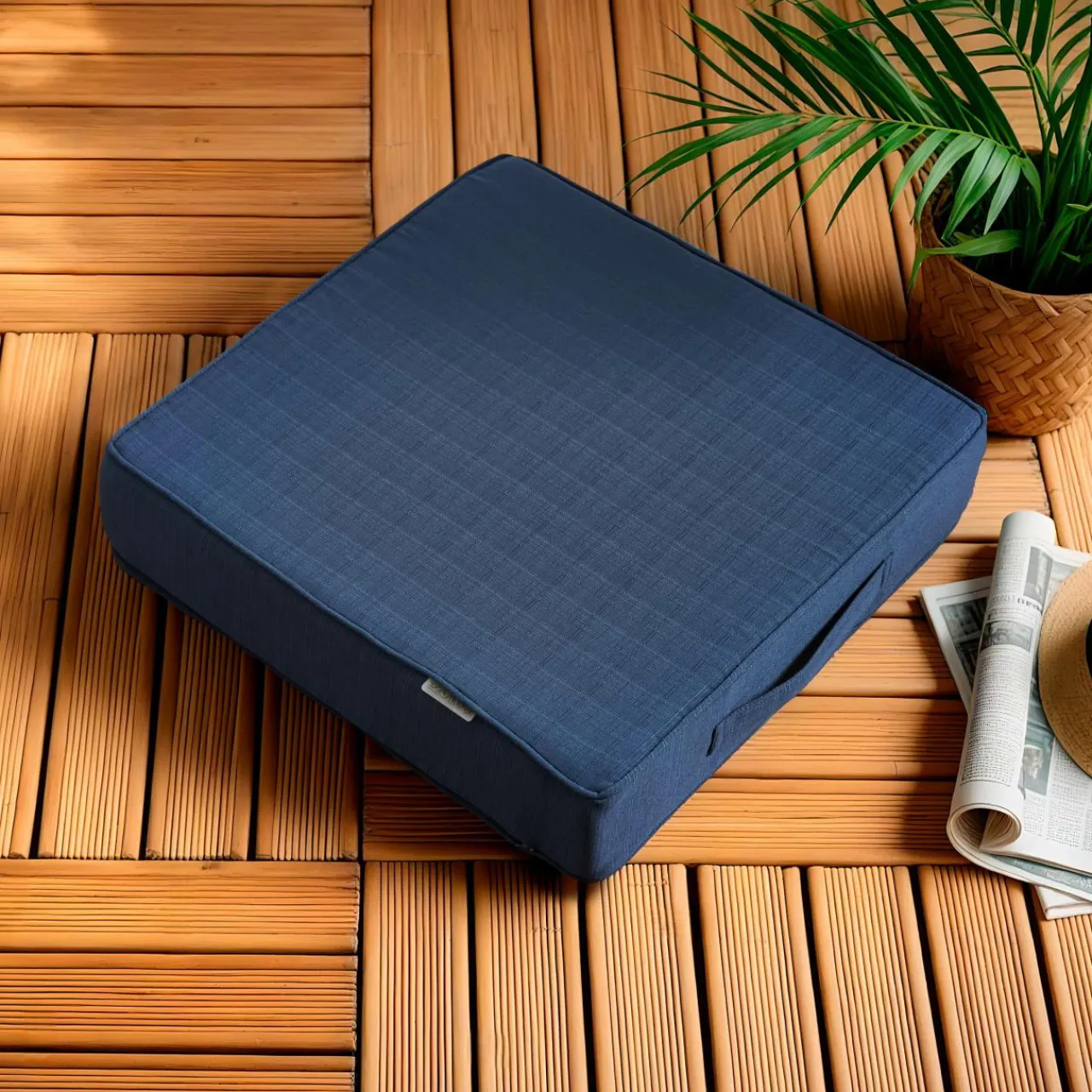 EMINZA Coussin de sol extérieur déhoussable (45 x 45 cm) Sunset Bleu nuit Outlet