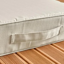 EMINZA Coussin de sol extérieur déhoussable (45 x 45 cm) Sunset Ecru New